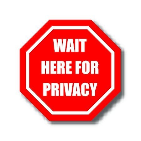 Ergomat 16in OCTAGON SIGNS - Wait Here for Privacy DSV-SIGN 256 #0998 -UEN